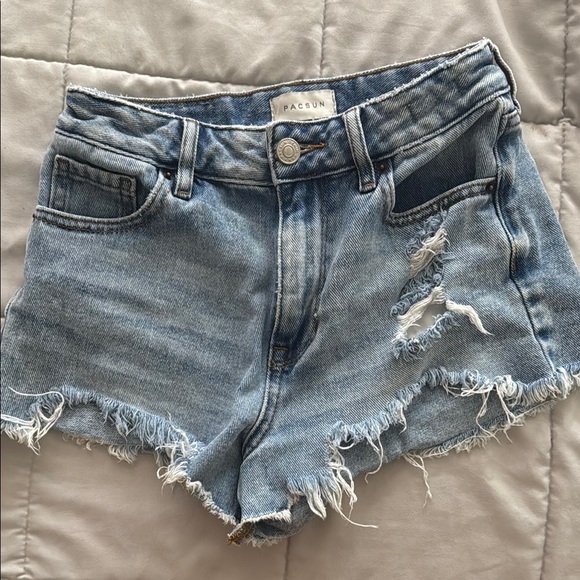 PacSun Blue Jean Shorts Distressed Cut-Off Style - Picture 1 of 3
